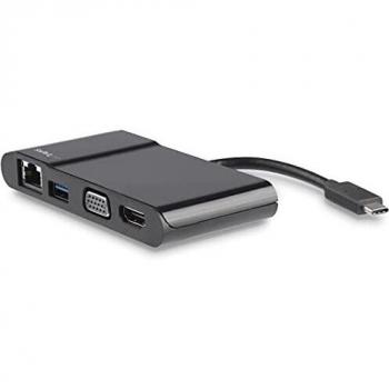 StarTech.com Adaptador Multipuertos USB-C - Dock USB-C Portátil con HDMI 4K o VGA 1080p - GB Ethernet, 5Gbps USB-A 3.0 - Adaptador Conversor AV Digital USB-C - Reemplazado por DKT31CHVL