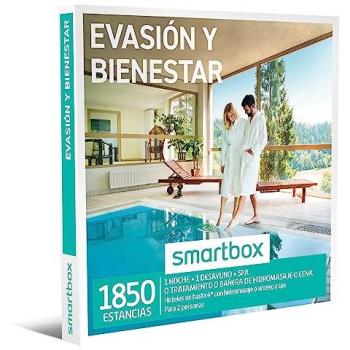 SmartBox Evasión y Bienestar - Caja Regalo para Hombre o Mujer - Incluye 1 Noche con Desayuno y SPA, bañera de hidromasaje, Tratamiento o Cena para 2 Personas