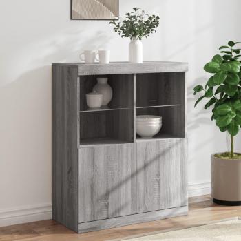 Aparador gris Sonoma con luces LED 81x37x100 cm
