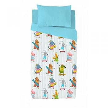 NATURALS - Funda Nórdica Estampada Cool Dude - 100% Algodón Extrasuave - Incluye Funda Edredón + 1 Funda de Almohada - Fabricado en España - Modelos