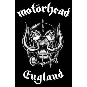 Póster textil de Motorhead Inglaterra negro/blanco 106cm x 70cm