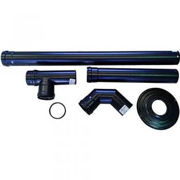 Kit de Tubos para Estufas de Pellets Smalbo - 6 Piezas, Diámetro 8 cm, Color Negro Mate