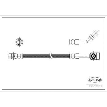Latiguillo de freno CORTECO 19032969 - Latiguillo de freno, número de pieza 19032969, fabricado por CORTECO, diseñado para garantizar un rendimiento óptimo en sistemas de frenado, resistente