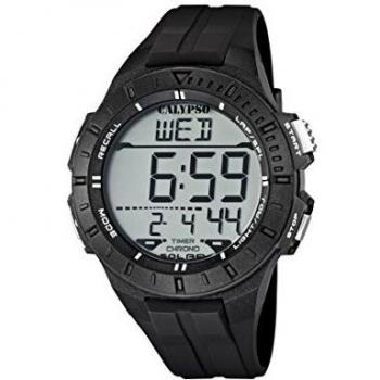 Calypso Unisex Digital Watch with LCD Dial Digital Display and Black Plastic Strap K5607/6