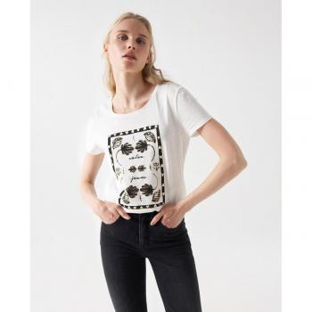 Salsa Jeans - Camiseta de mujer manga corta con diseño gráfico exclusivo.