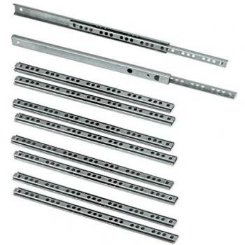 EMUCA Guías Laterales para cajones con rodamiento de Bolas 17mm x 182mm, extracción Parcial, Pack de 5 guías