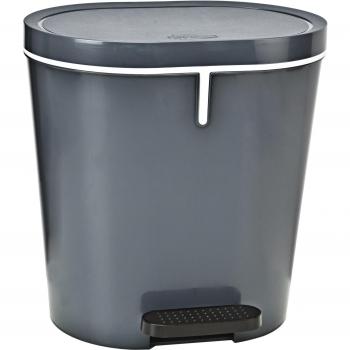 Denox DEN099 Pedalbin Oval 8 litros, Antracita, 280x230x286 mm
