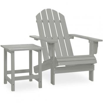 vidaXL Garden Adirondack Chair with Table Solid Fir Wood Grey