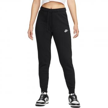 Pantalón Nike Club Fleece Mujer Negro Deporte Algodón Poliéster