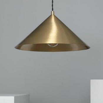 Lámpara Colgante Cónica de Metal Dorado para Interiores - Decoración Salón, Habitación y Dormitorio