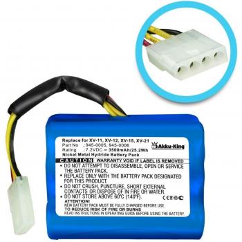 Akku-King batería para Neato Robotic XV-11, XV-12, XV-14, XV-15, XV-21, XV-25, Signature Pro, VX Pro - como 945-0005, 945-0006, 205-0001, 945-0024 - Ni-MH 3500mAh