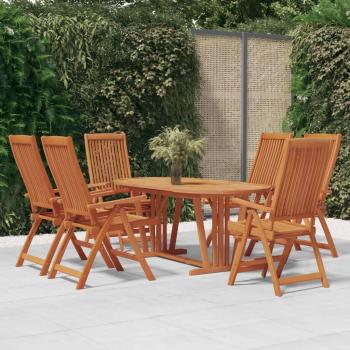 7-Piece Solid Eucalyptus Wood Garden Dining Set