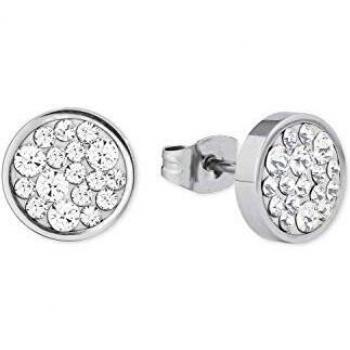 Aretes de Acero Inoxidable con Cristales Swarovski S.OLIVER 2022661, 1 cm, Color Plata, Presentación en Caja de Regalo