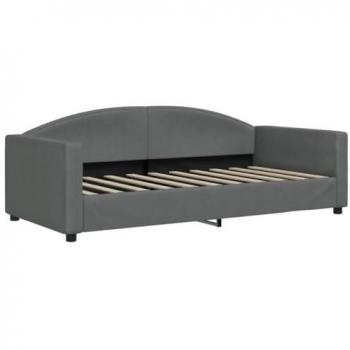 Sofá cama tela gris oscuro 90x190 cm, sofá cama sin colchón, cama de invitados, sofá cómodo para dormir