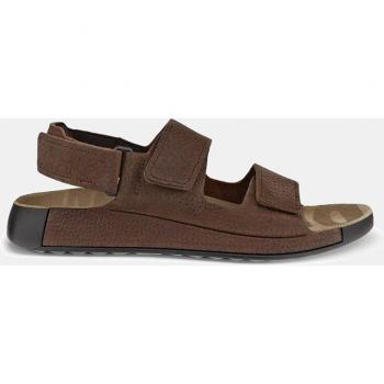 ECCO Men's Cozmo Open-Toe Leather Sandals in Cocoa Brown Size 12