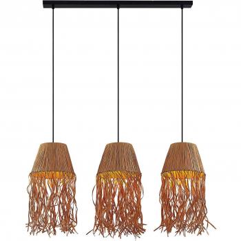 Lámpara colgante Lindby Liridona de papel, 3 luces, color blanco, para salón y comedor, con portalámparas E27