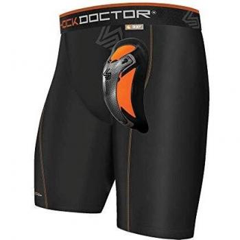 Shock Doctor Ultra Pro Pantalones Cortos de Compression con Carbon Flex Cup, Niños, Negro, L