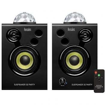 Hercules DJSpeaker 32 Party - Monitores de audio activos 2 x 15 watts RMS con bolas de luz integradas