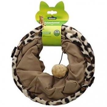 Dehner Leo Túnel para Gatos, diámetro de 25 cm, Longitud de 50 cm, poliéster/Metal, Color marrón