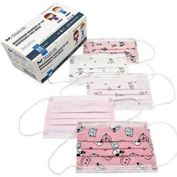 50 Mascarillas Quirúrgicas Homologadas para Niños, Certificado CE, Alta Eficiencia de Filtración BFE≥95, Mascarillas Infantiles Desechables Faciales de 3 Capas con Elásticos - [50 Piezas]