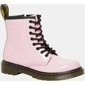 Dr. Martens-1460 Botas de niña en piel rosa con acabado charoloso