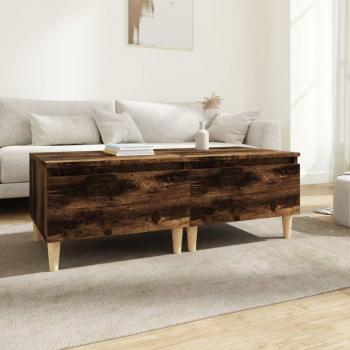 Mesas auxiliares 2 piezas Smoke Oak 50x46x35cm Madera multicapa Marrón