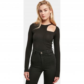 Urban Classics Ladies Organic Long Sleeve Cut Out Body - Black - XS to XL