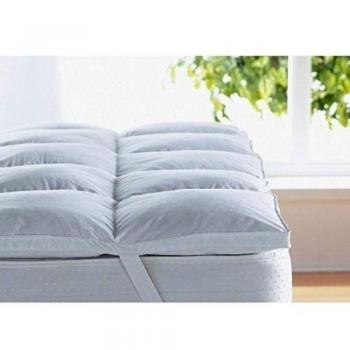 Love2Sleep blanco suave para plumas y plumón de ganso para colchón/cama de plumas. 100% CRISP algodón antiácaros grueso TOPPER - tamaño KING