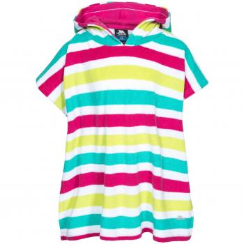 Trespass Niñas 'regalecidae Poncho Toalla con Capucha para niños/niños/niños Edades 2 – 12 para Piscina/Playa/Vacaciones/Buceo/Natación, Pink Lady, diseño de Rayas, Cada