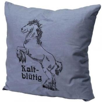 Almohada cojín almohada con de alta calidad de Einstickung caballo - a sangre fría nuevo