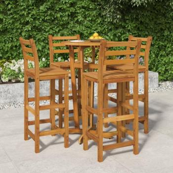 5-Piece Solid Acacia Wood Garden Bar Set