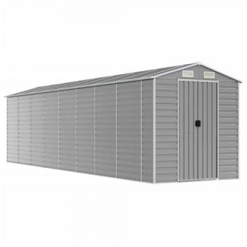 vidaXL Garden Shed - Light Grey, 191x725x198 cm, Galvanised Steel
