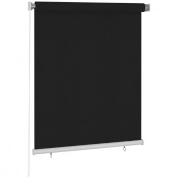 Cortina de rodillo exterior negra 120x140 cm