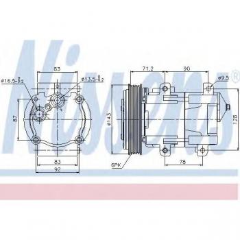 Compresor de aire acondicionado NISSENS 89059, tipo: compresor, características: compatible con sistemas de aire acondicionado automotriz, diseño optimizado para eficiencia energética, fabricado con materiales de alta calidad para mayor durabilidad,