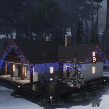 vidaXL LED Curtain Icicle Lights 10m 400 LED Blue 8 Function