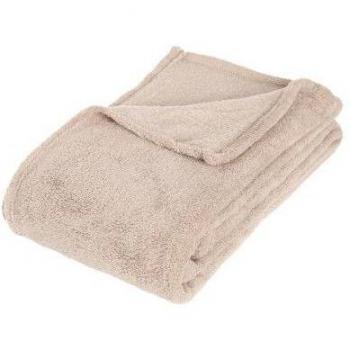 Manta de microfibra beige 130 x 180 cm - Atmosphera Creador de Interiores