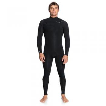 Quiksilver Everyday Sessions 4/3 Cz Traje de Neopreno Negro para Hombre con Cremallera en el Pecho y Mangas Largas, 3 mm