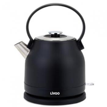 Hervidor eléctrico 1,5L 2200W negro retro DOD202N - Livoo