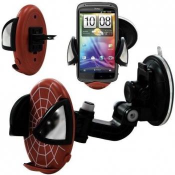 Soporte Universal para Coche con Ventosa para HTC Sensation, color color rojo