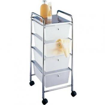 WENKO Cajonera Messina 4 cajones - 4 cajones, Acero, 33 x 80.5 x 39 cm, Cromo