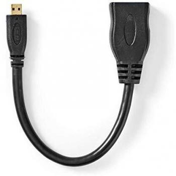 Cable HDMI de Alta Velocidad con Ethernet - Conector Micro HDMI - 4K@30Hz - 0.20 m