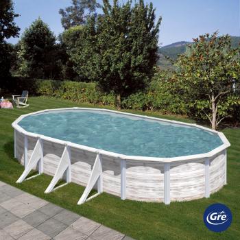 Piscina Gre Ovalada de Acero 730x375x120 cm. - Estilo Nórdico