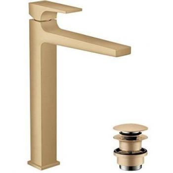 Mezclador de Lavabo Hansgrohe Metropol 260 con Manecilla y Desagüe Push-Open en Bronce Cepillado