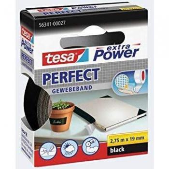 Cinta adhesiva de tejido Tesa Extra Power 56341, color negro, longitud 2,75 m