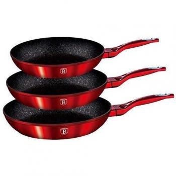 Berlinger haus set sarten 3 uds burgundy metallic touch line