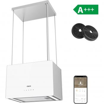 Campana Isla Ciarra 48 cm 700 m3/h Clase A+++ Wi-Fi Control App Booster 4 Velocidades Filtros de Carbono Blanco CD4850S