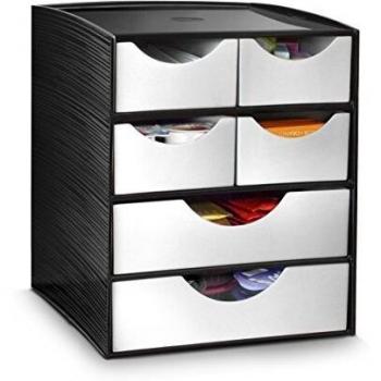 CEP Take a Break - Módulo Maxi con cajones, 4 pequeños + 2 Grandes, Color Negro y Gris Metalizado