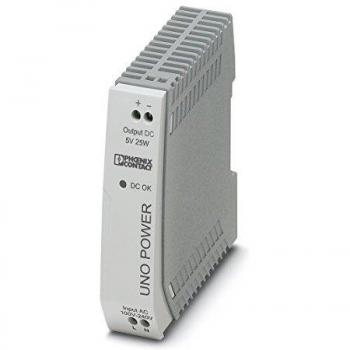 Phoenix Contact UNO-PS/1AC/5DC/25W Rail Mounted Power Supply, 5V DC, 5A, 25W, Single Output
