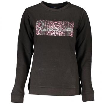 Cavalli Class Black Cotton Sweatshirt with Print Logo - M, Male, Sweatshirts