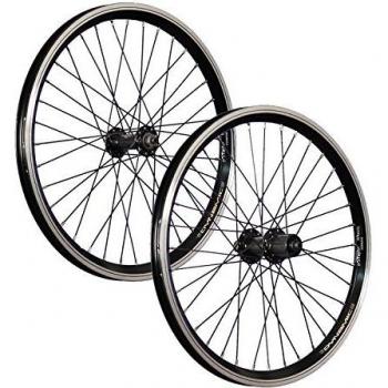 Juego de ruedas para bicicleta de 20 pulgadas con Shimano FH TX500 7-10 en color negro.